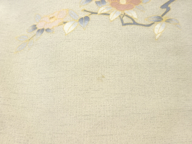  作家物　流水に枝花模様刺繍一ツ紋訪問着